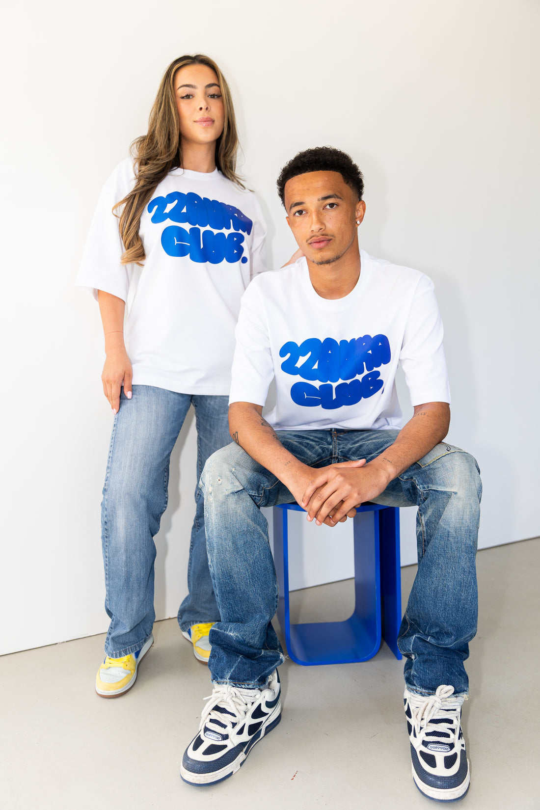 22AURA Oversized Tee - Blue